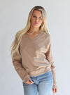 V Neck Cotton Sweatshirt