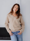 V Neck Cotton Sweatshirt